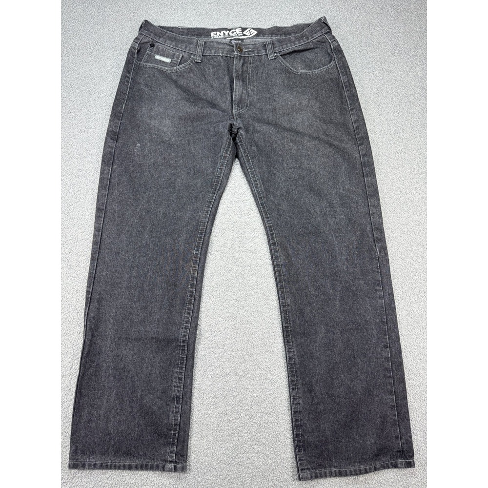 Y2K Enyce Jeans Men's 40x32 Black Straight Leg Regular Fit Streetwear Faded